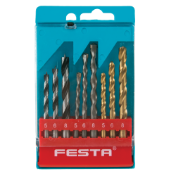 Vrtky do kovu, dreva, muriva 5,6,8mm 9ks