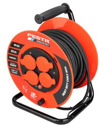 Predlovac kbel na bubne 25 m, 4 zsuvky, guma, IP44, 230 V, 1,5 mm2